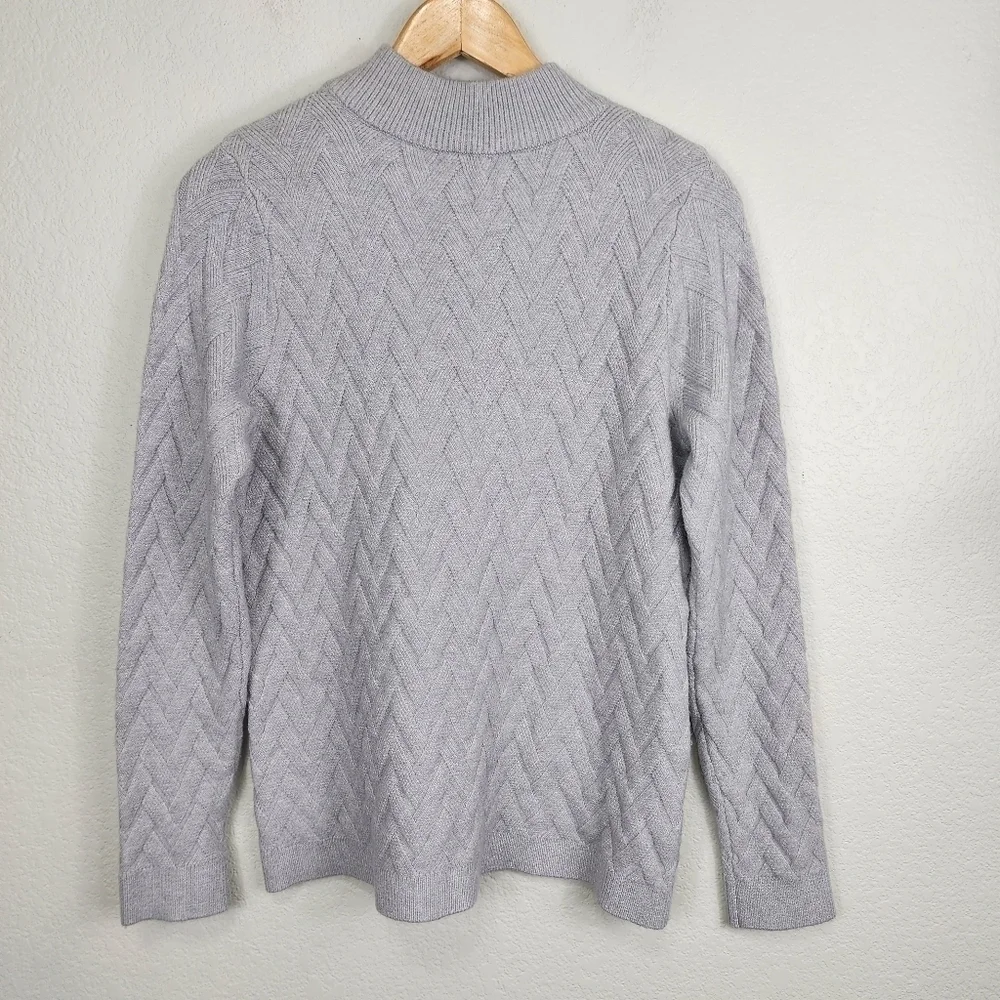 Evolution Mockneck Gray Soft Cozy Sweater Size L